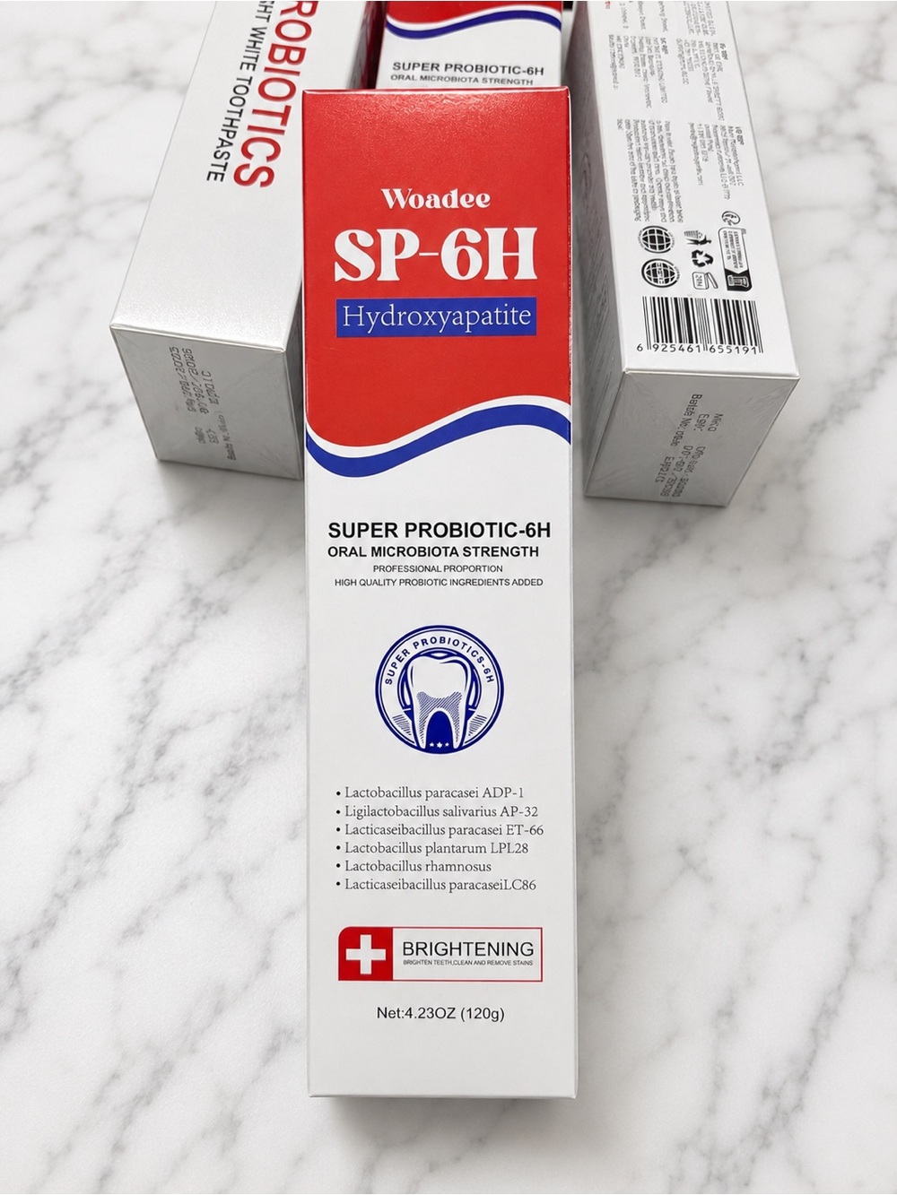 3 Pack Woadee SP-6H Hydroxyapatite Probiotic Whitening Toothpaste 4.23 oz